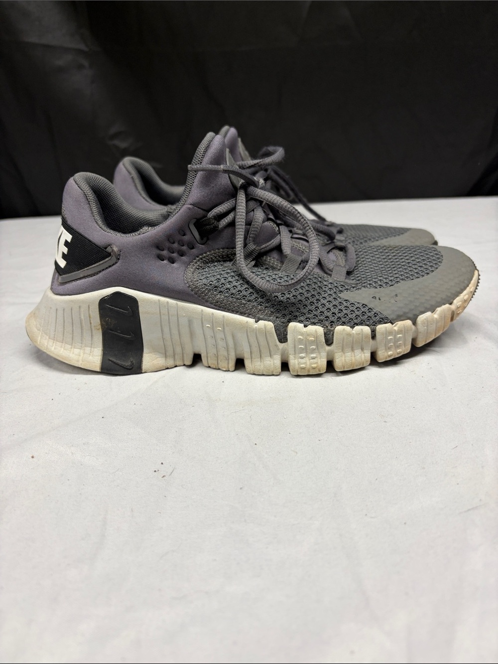 Nike Charcoal Gray Mesh Training Sneakers with White Sole